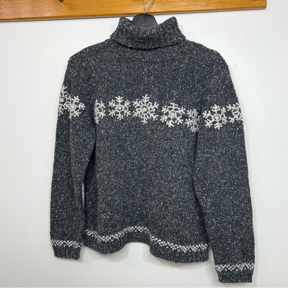 Wool Blend Knit Snowflake Sweater size Large